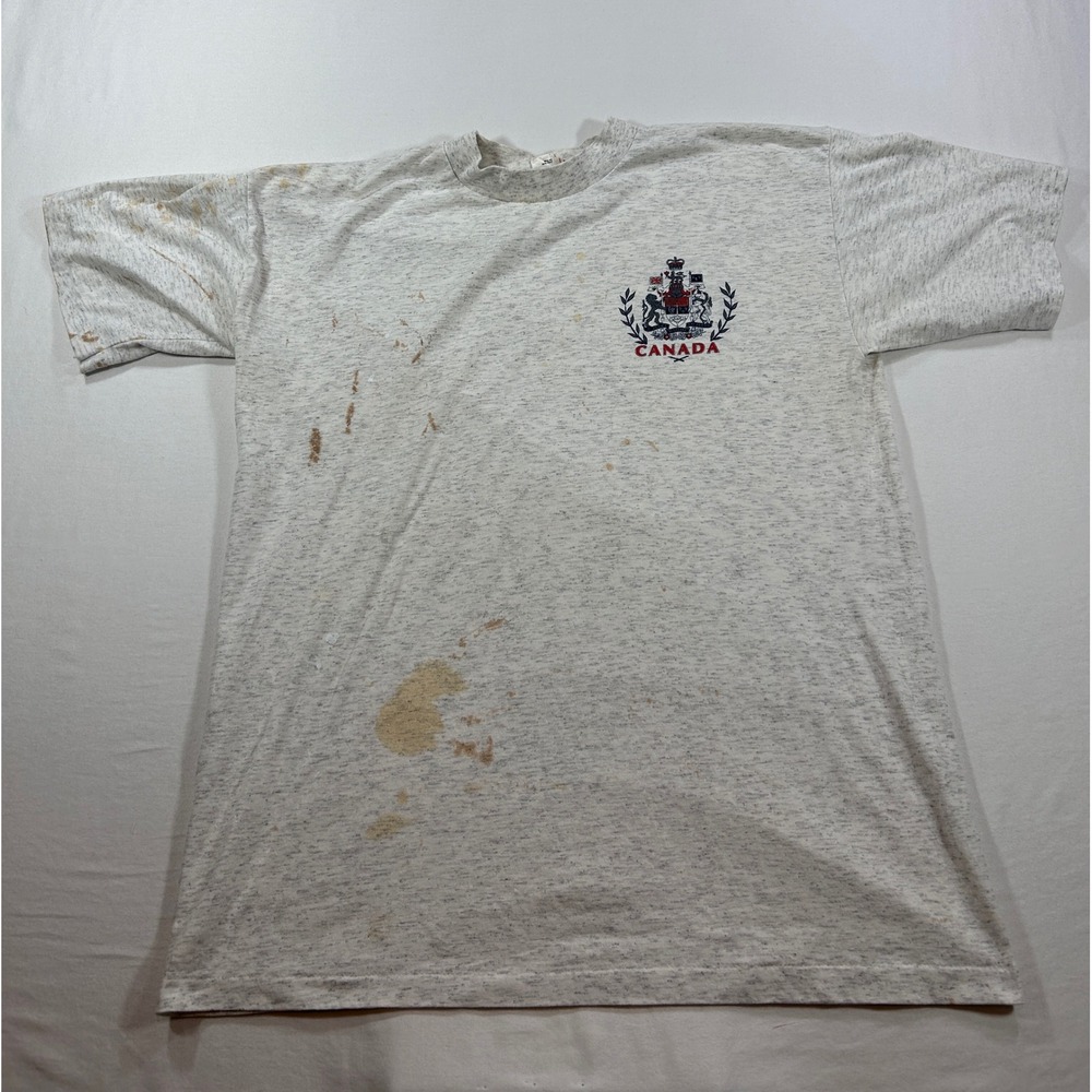 Vintage Future Fashions Canada Coat of Arms T-Shirt Grey XL Single Stitch